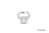 14K White Gold Round Diamond Semi-Mount Halo Engagement Ring (0.75 ct)
